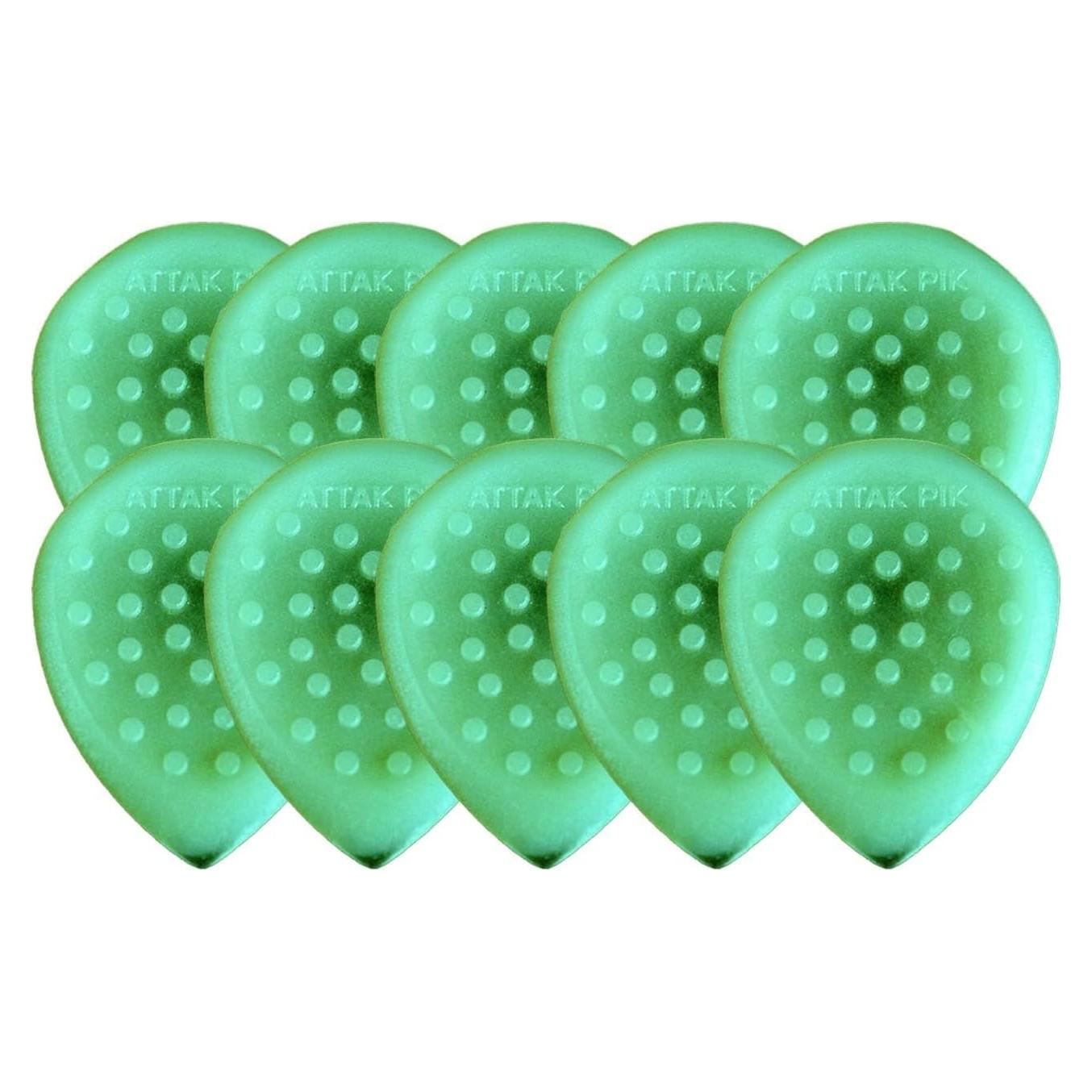 Acoustik Attak STEALTH III Guitar Picks – Jazz 3 Style with No-Slip Grip – Ideal for Multi-Scale Guitars, Electric & Acoustic (10 Pack, Radium)