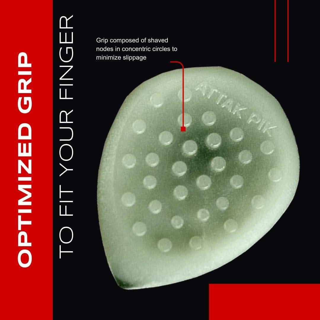 Acoustik Attak STEALTH III Guitar Picks – Jazz 3 Style with No-Slip Grip – Ideal for Multi-Scale Guitars, Electric & Acoustic (10 Pack, Radium)