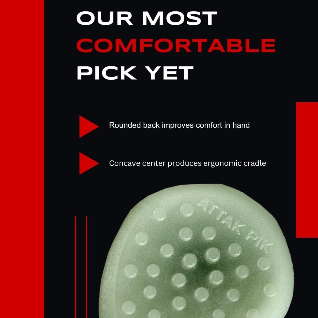 Acoustik Attak STEALTH III Guitar Picks – Jazz 3 Style with No-Slip Grip – Ideal for Multi-Scale Guitars, Electric & Acoustic (10 Pack, Radium)