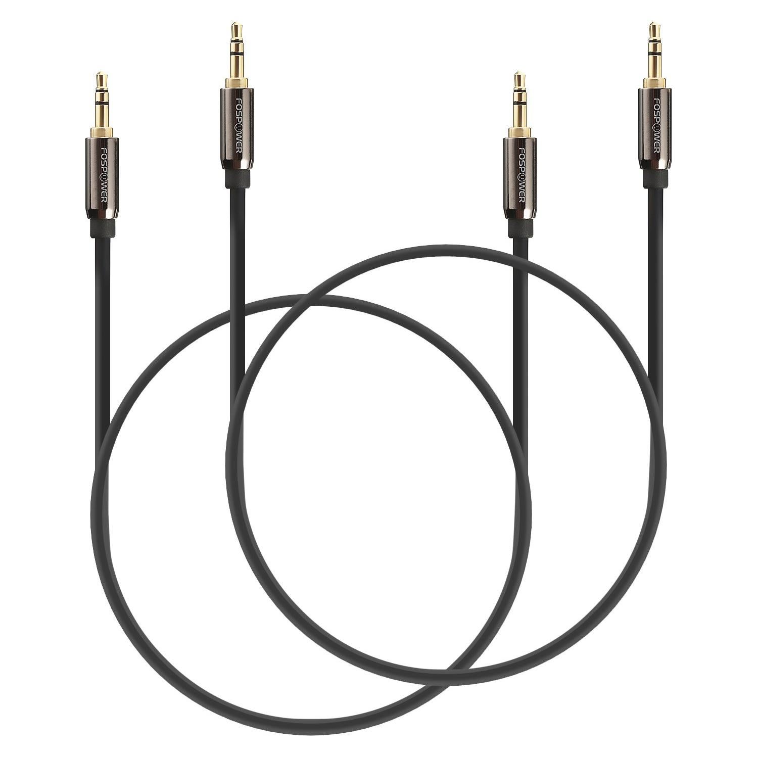 FosPower Cable de Audio 7.62m Macho a Macho 2 Paquete