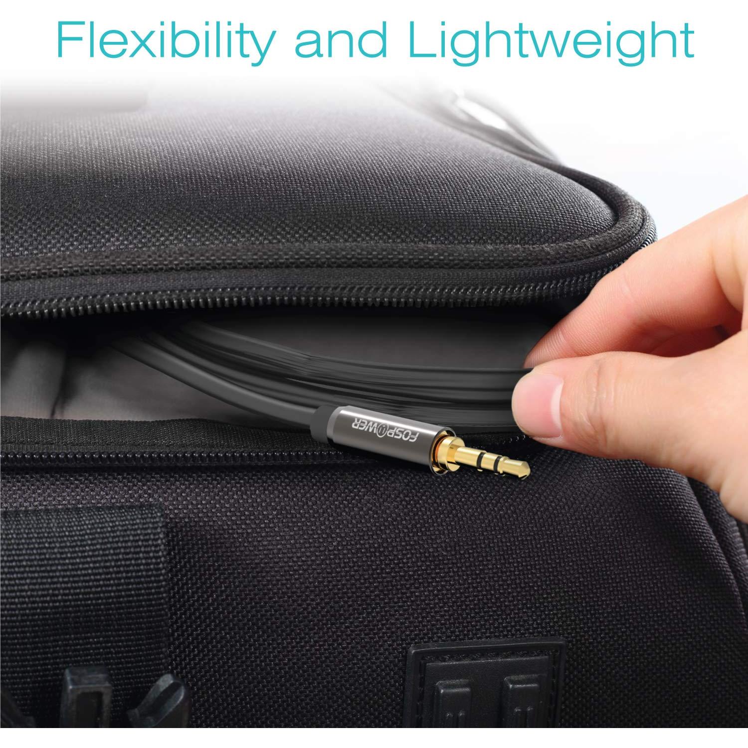 FosPower Cable de Audio 7.62m Macho a Macho 2 Paquete