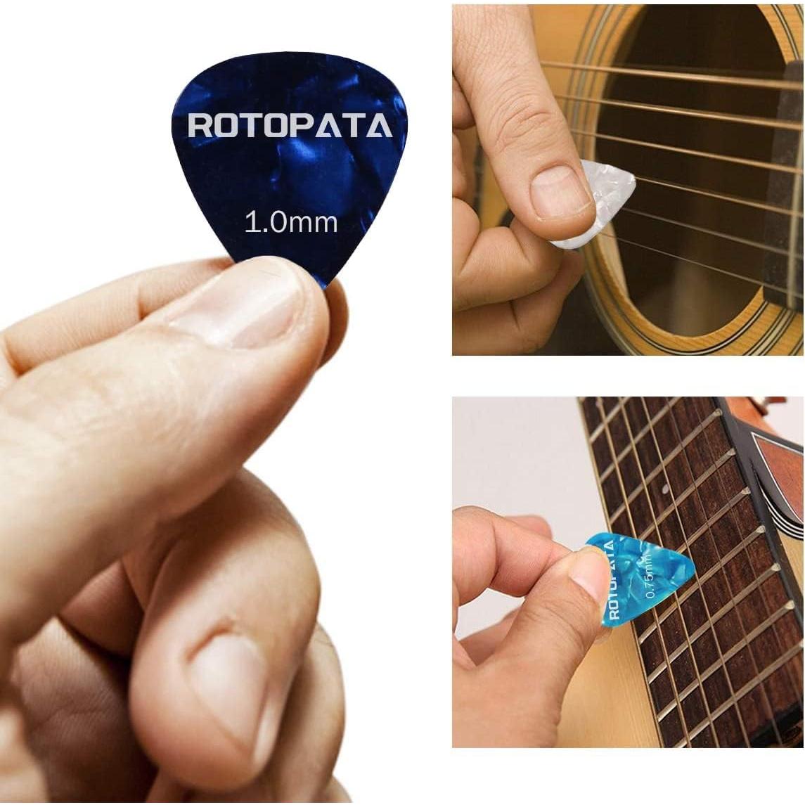 Paquete de 15 Púas de Guitarra Celuloide Multicolor 0.5-1.0mm