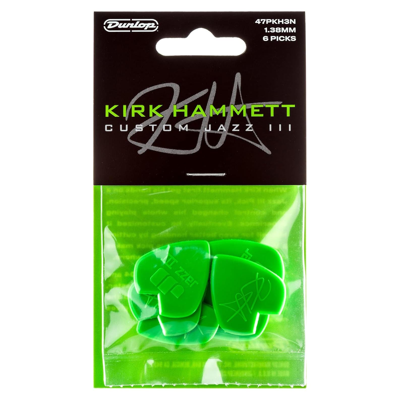 Picos de guitarra Dunlop Kirk Hammett Jazz III - Paquete de 6