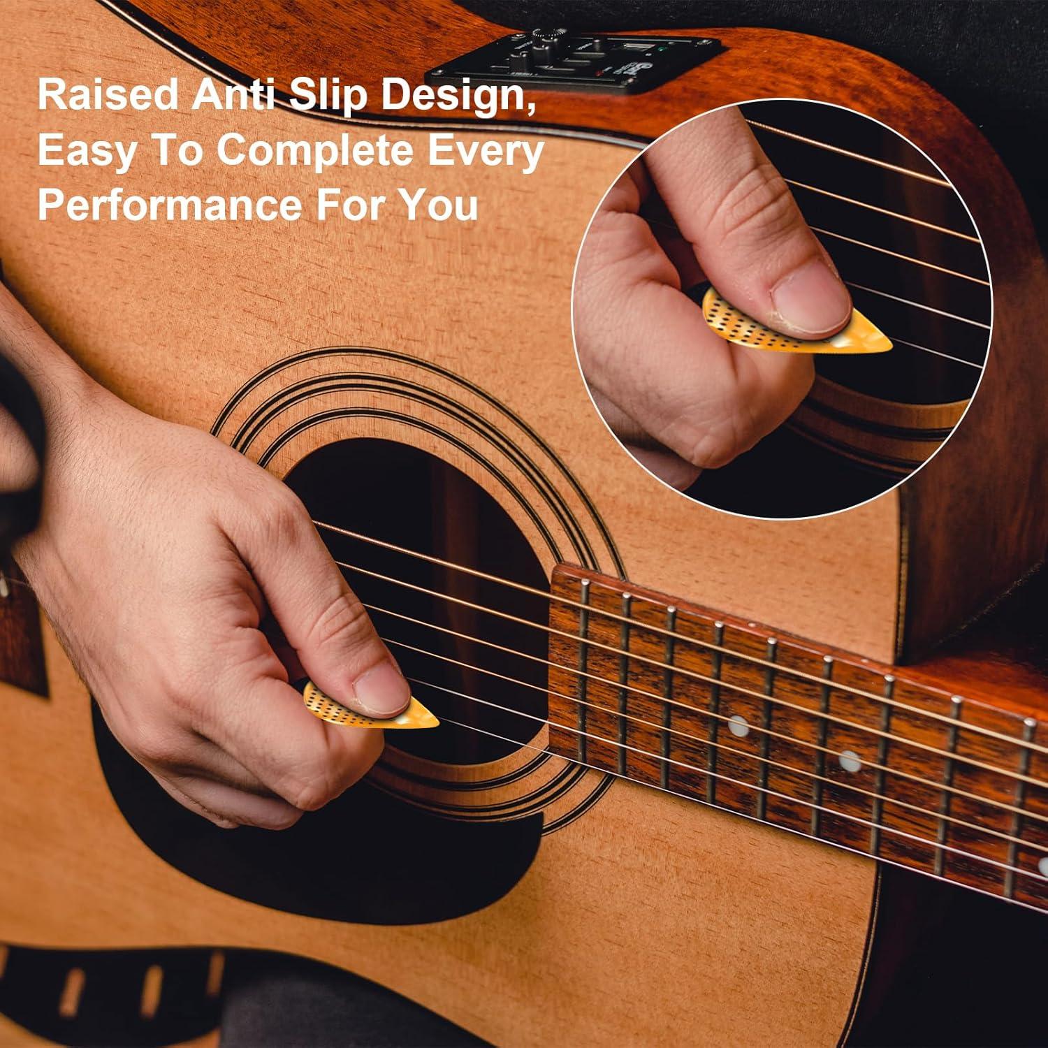 Paquete de 15 púas de guitarra antideslizantes Celuloide 0.46-0.96mm