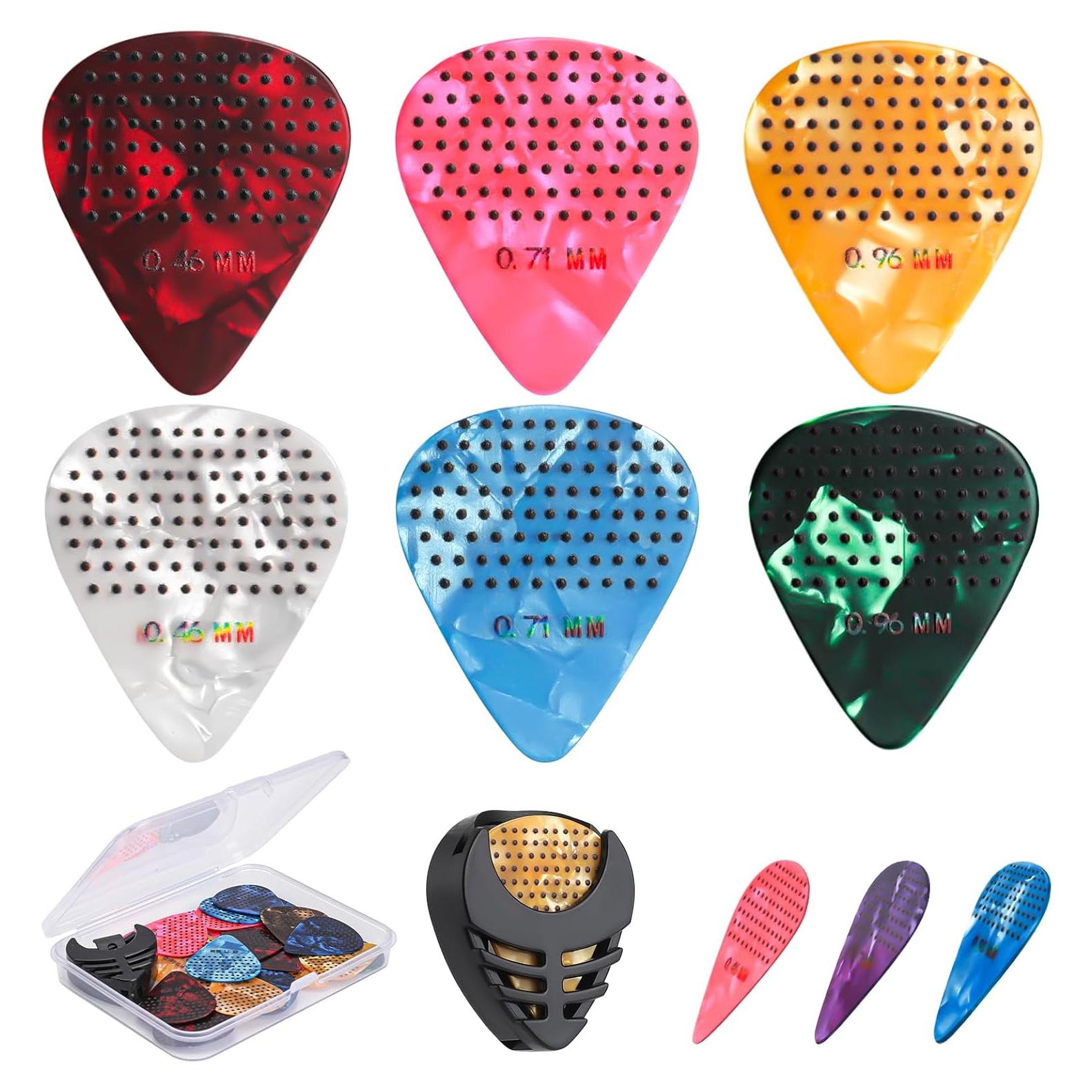 Puas de guitarra antideslizantes 15 piezas celuloide 0.46-0.96mm