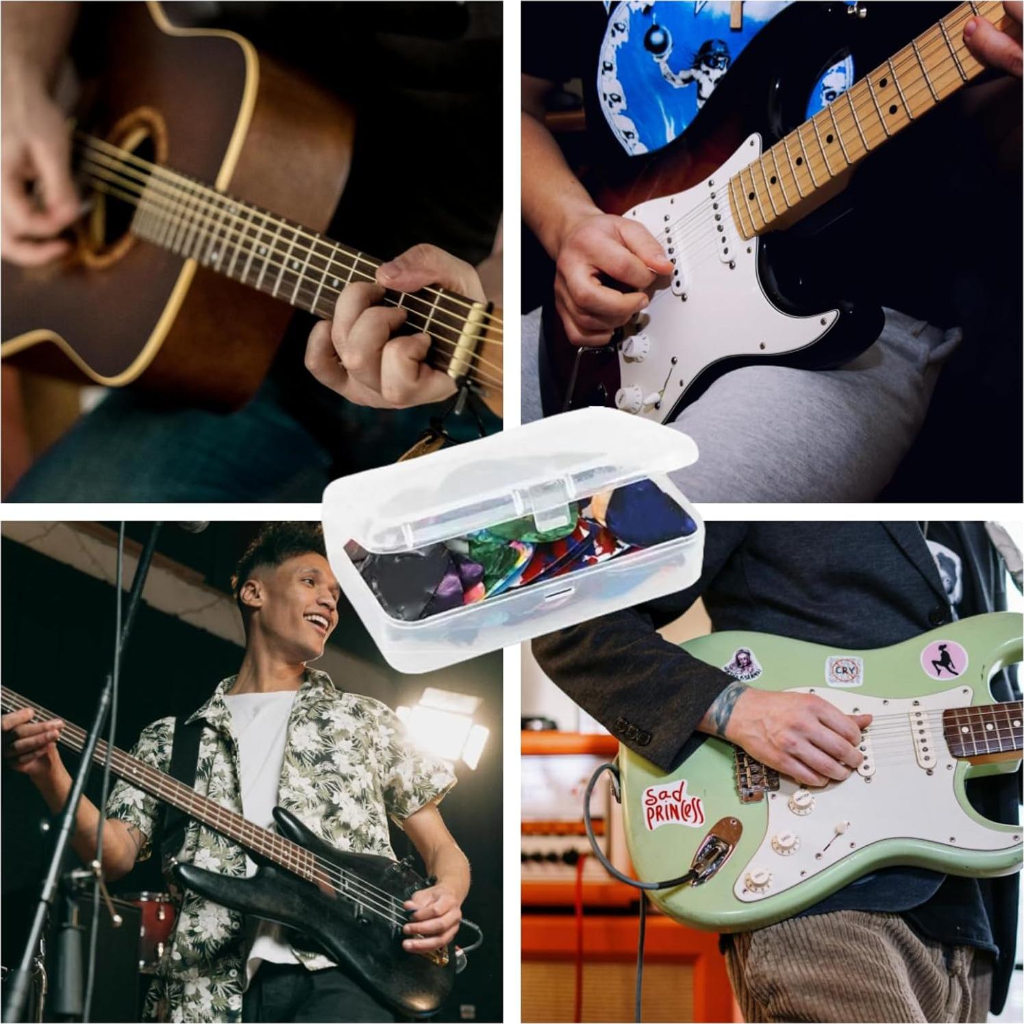 21 Púas de Guitarra Forebile con Caja Organizadora - 3 Grosores