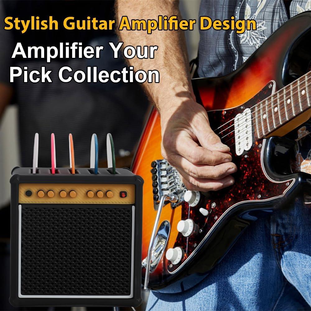Soporte de Púa de Guitarra Amplificador + 5 Púas Celuloide