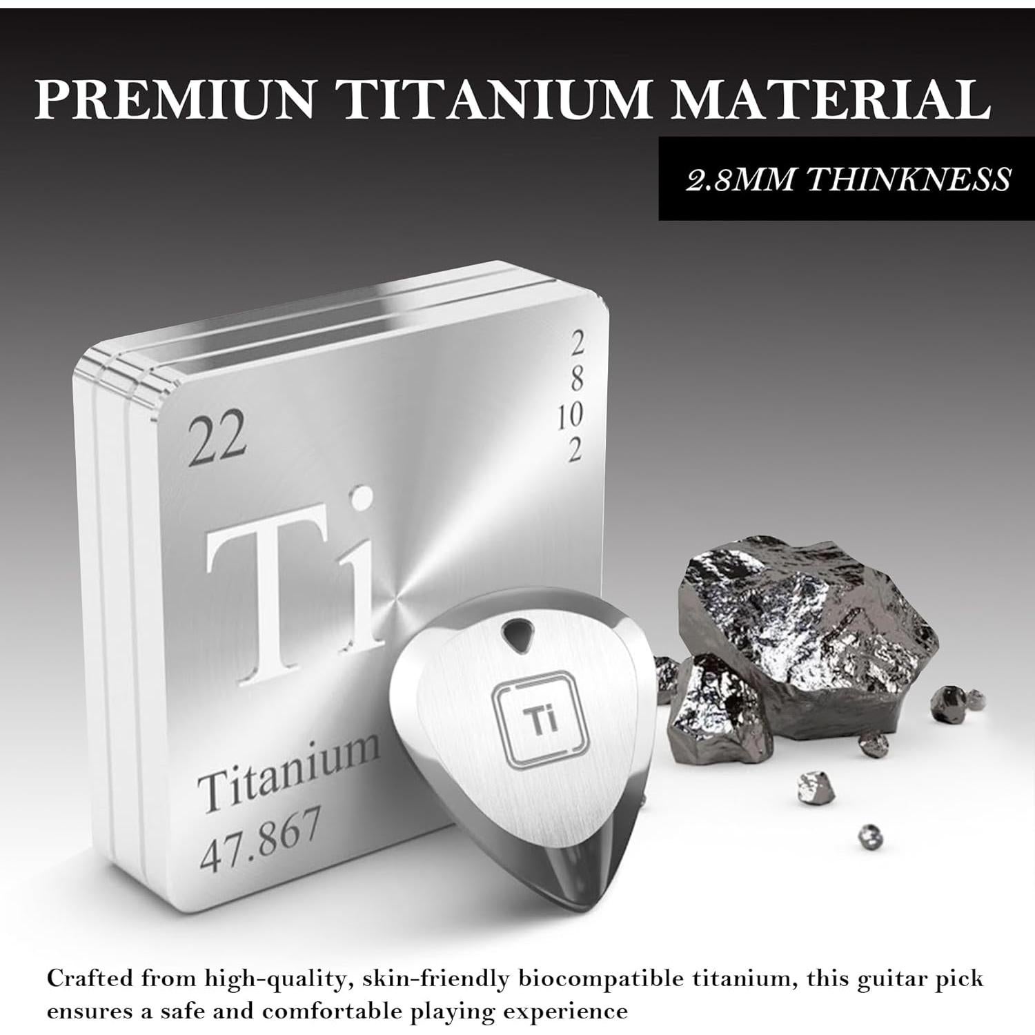 Pua de Guitarra de Titanio Ti-Geek 2.8mm Plata Metálica