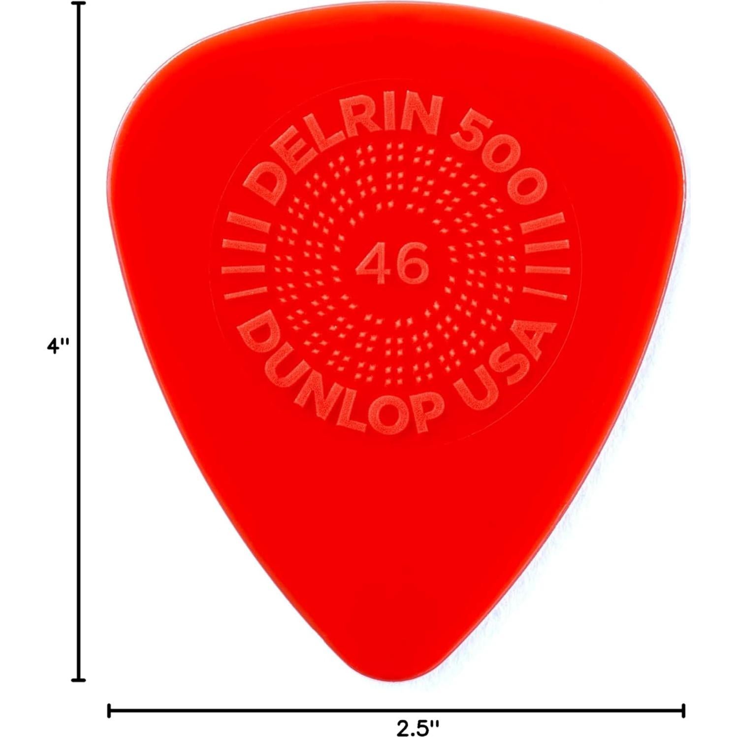 Púas de Guitarra Jim Dunlop Delrin 500 Prime Grip 0.46mm