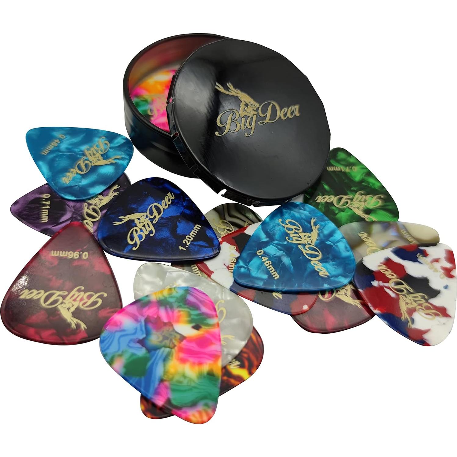 BigDeer 16 Púas de Guitarra de Celuloide Multicolor