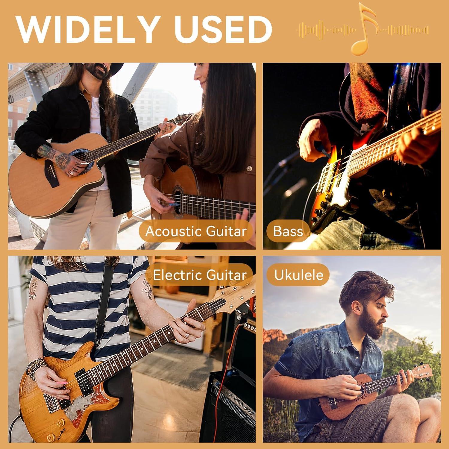 Set de 120 Púas de Guitarra PEASUG - 3 Grosores, Multicolor