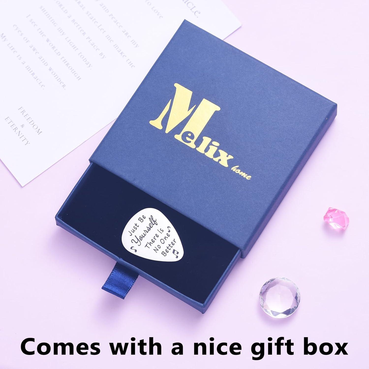 Pua de guitarra Melix Home acero inoxidable 3.2cm con cita