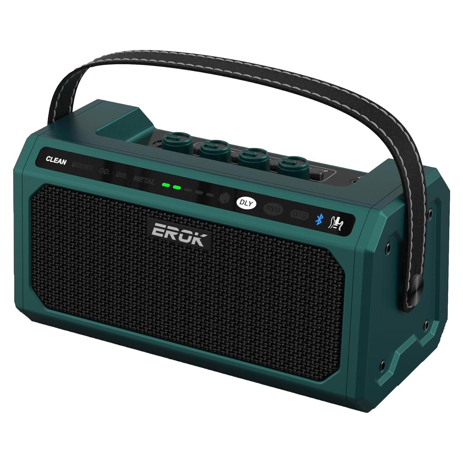 Amplificador Portátil EROK TG-08 Verde 10W con Bluetooth y Efectos