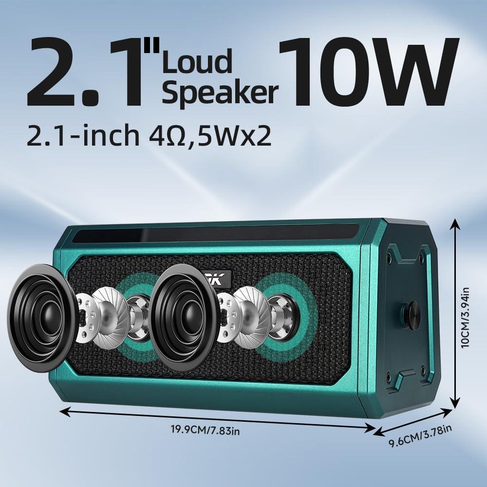 Amplificador Portátil EROK TG-08 Verde 10W con Bluetooth y Efectos