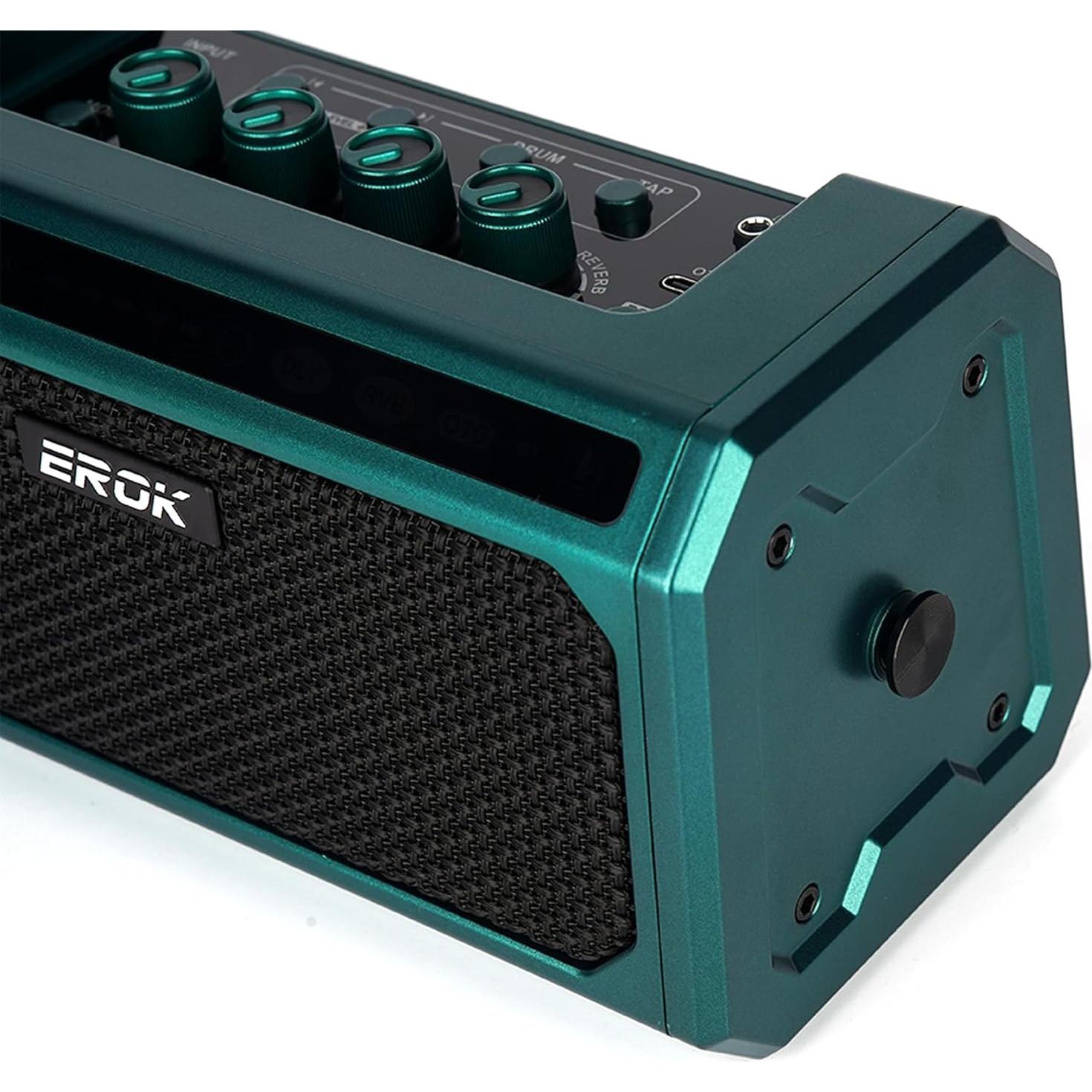 Amplificador Portátil EROK TG-08 Verde 10W con Bluetooth y Efectos