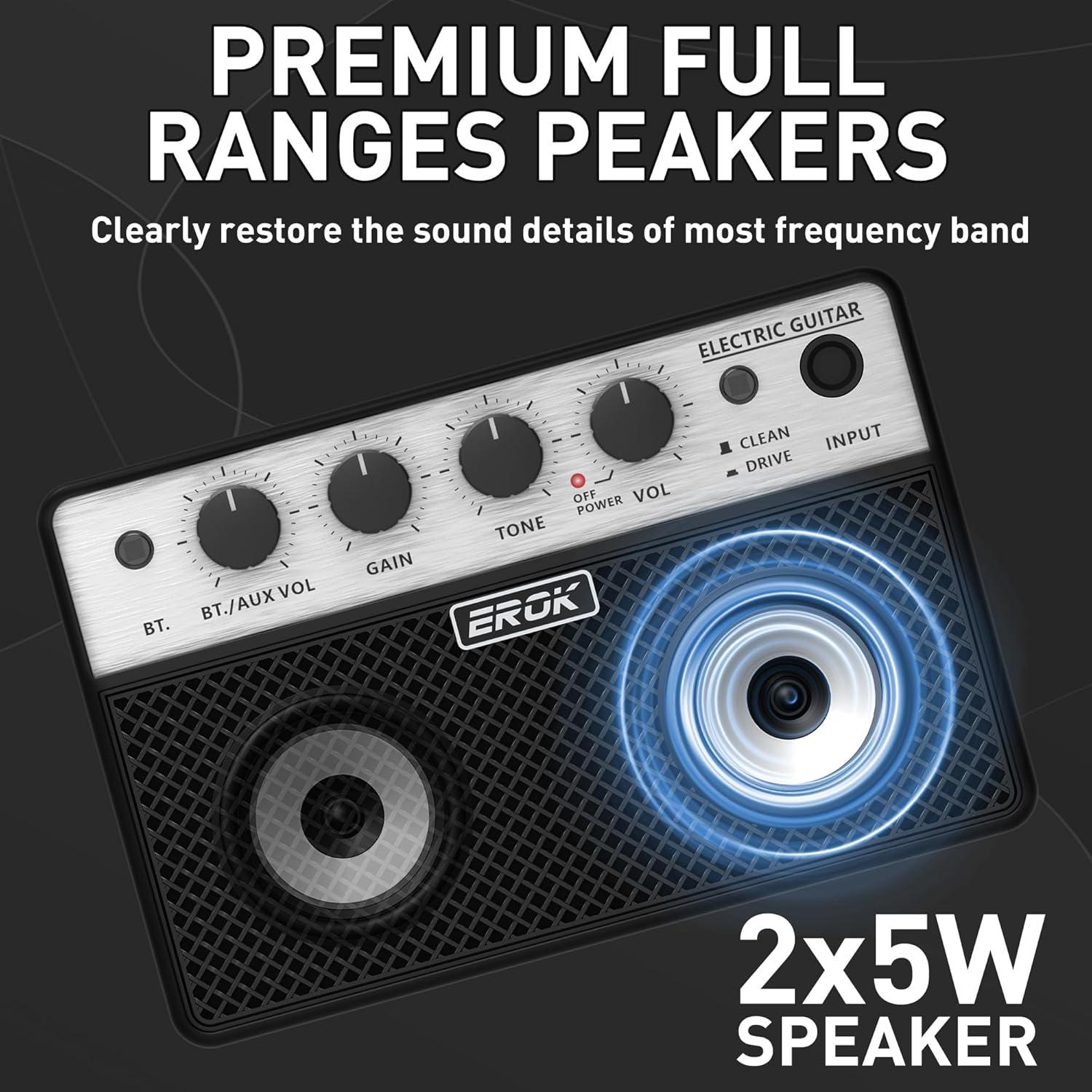 Amplificador Eléctrico Mini EROK EK-BA-10E 10W Portátil