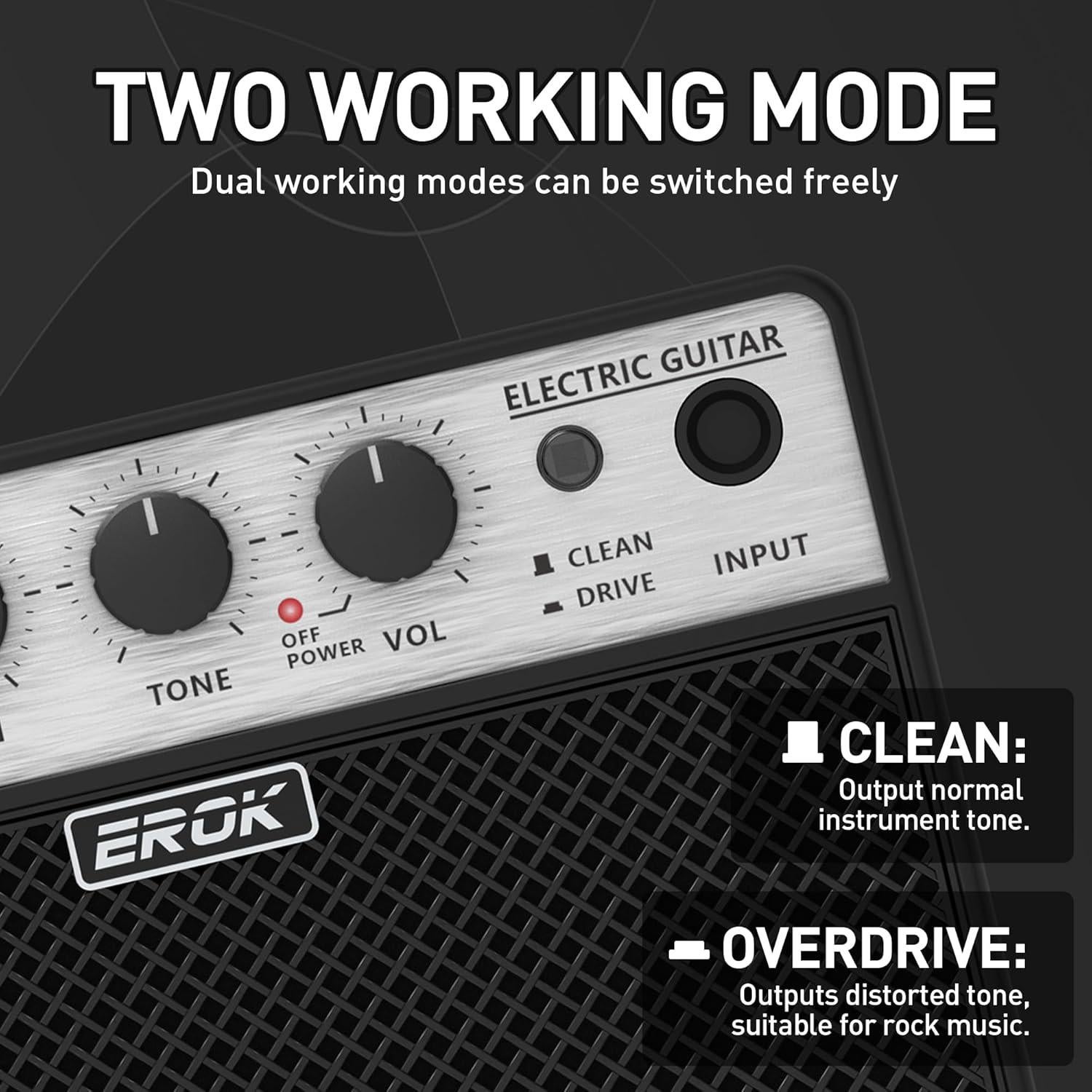 Amplificador Eléctrico Mini EROK EK-BA-10E 10W Portátil