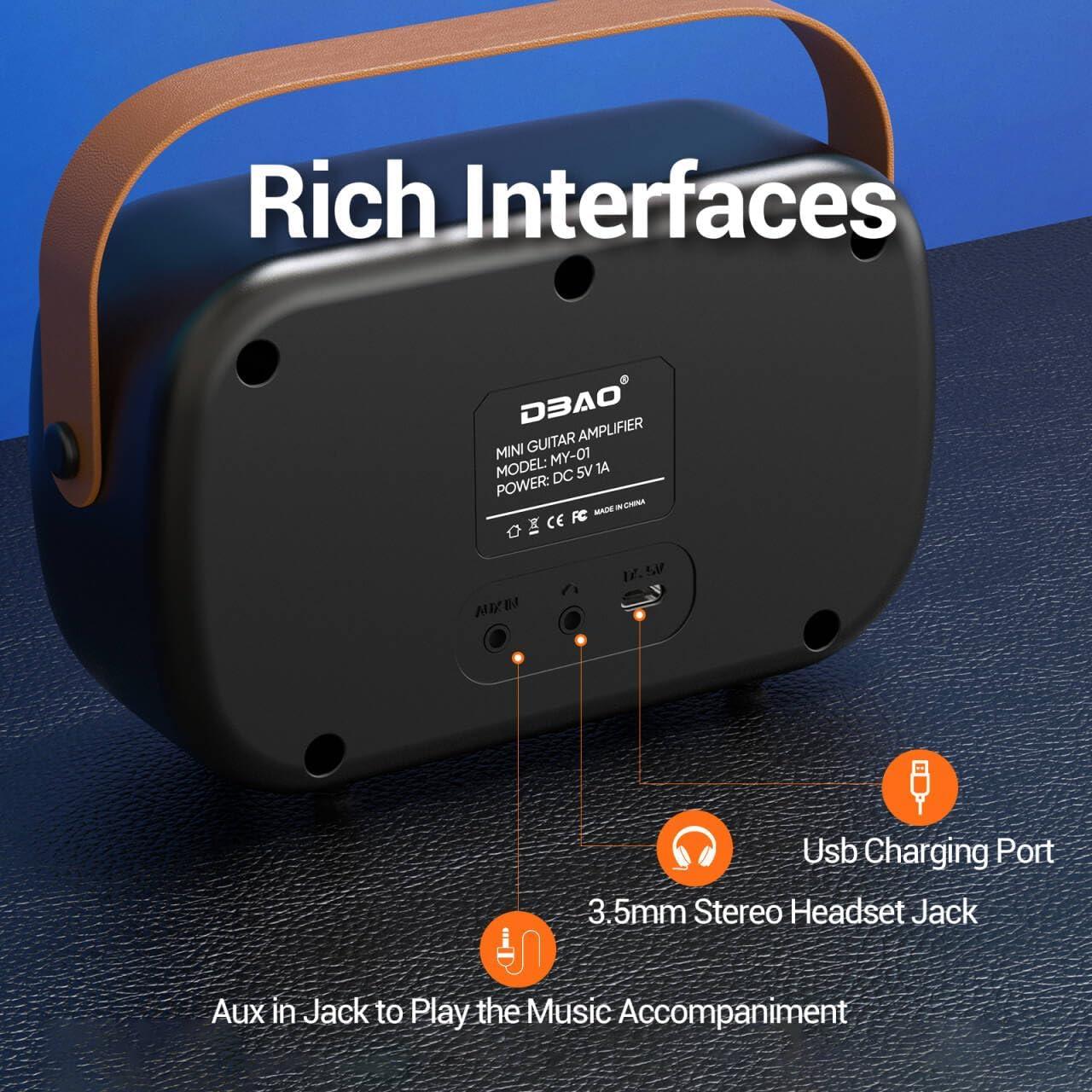 Mini Amplificador de Guitarra Eléctrica 5W Bluetooth Portátil