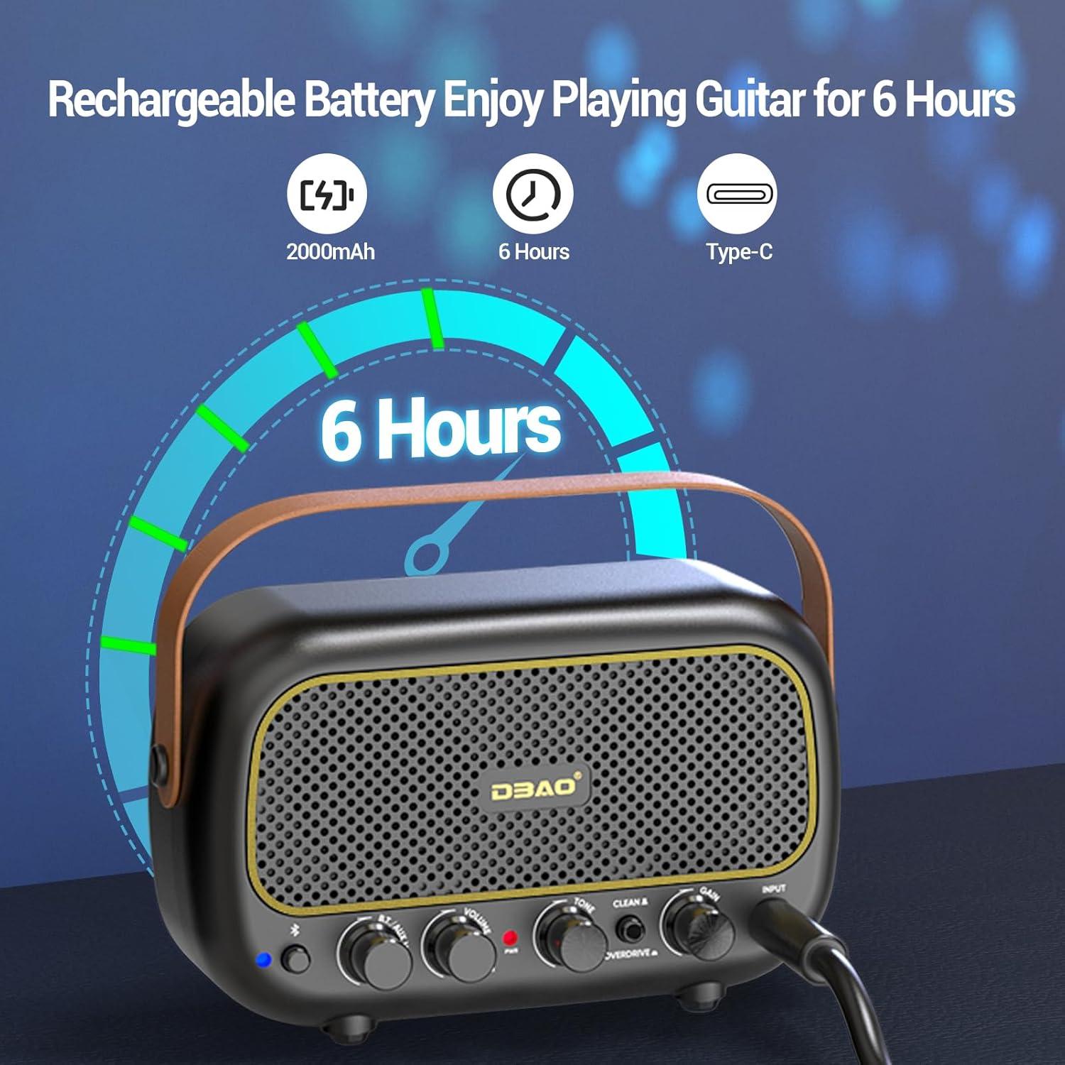 Mini Amplificador de Guitarra Eléctrica 5W Bluetooth Portátil