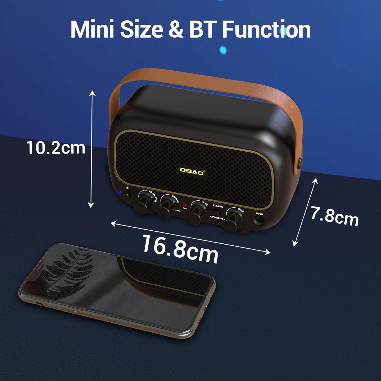 Mini Amplificador de Guitarra Eléctrica 5W Bluetooth Portátil