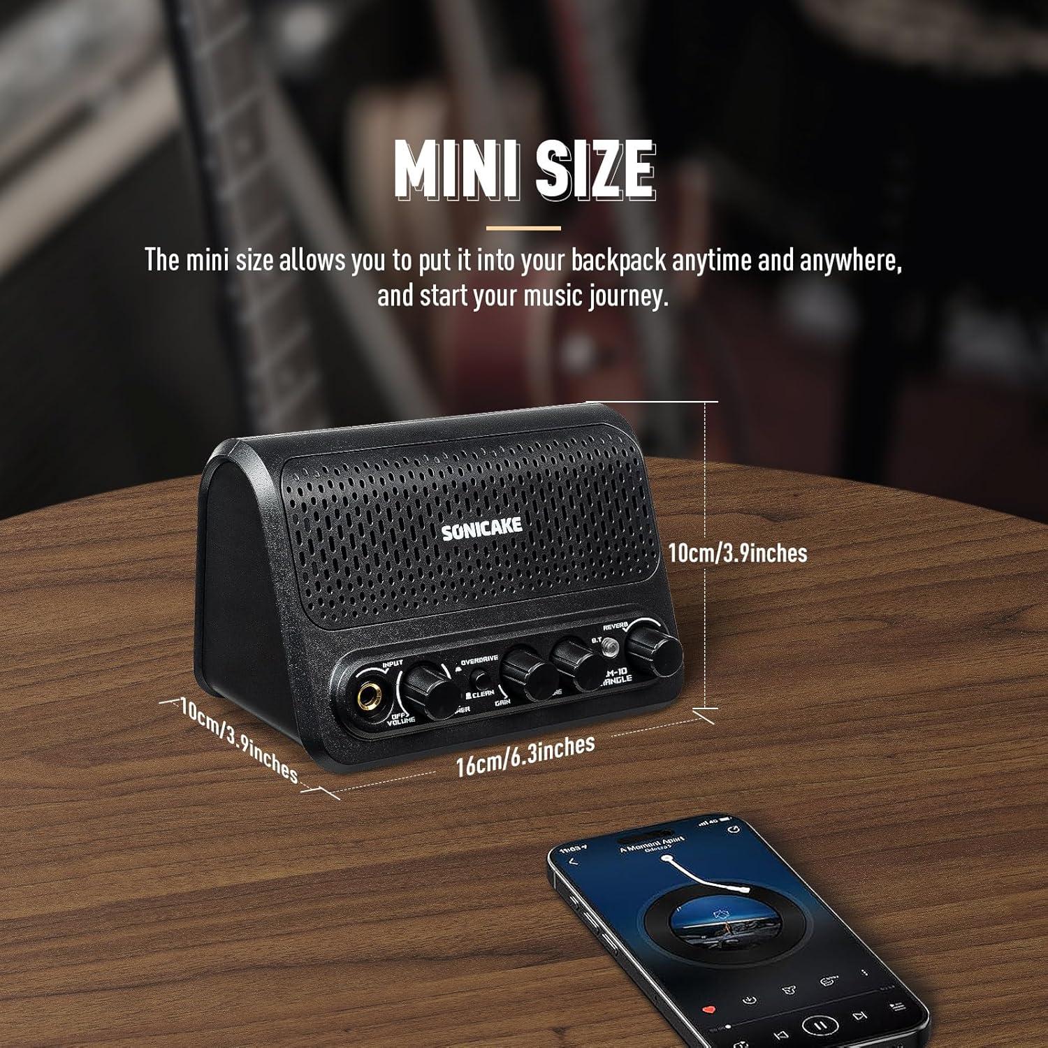 Amplificador de Guitarra Portátil Sonicake QAM-10 10W Bluetooth