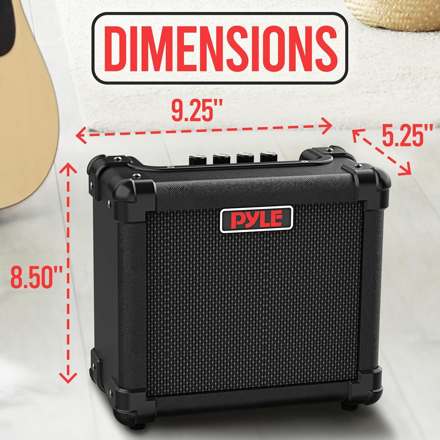 Amplificador de guitarra eléctrica portátil Pyle 10W con AUX