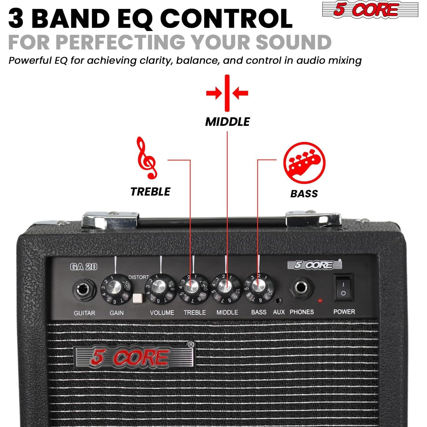 Amplificador de guitarra eléctrica 20W 5 Core con altavoz 6.5"