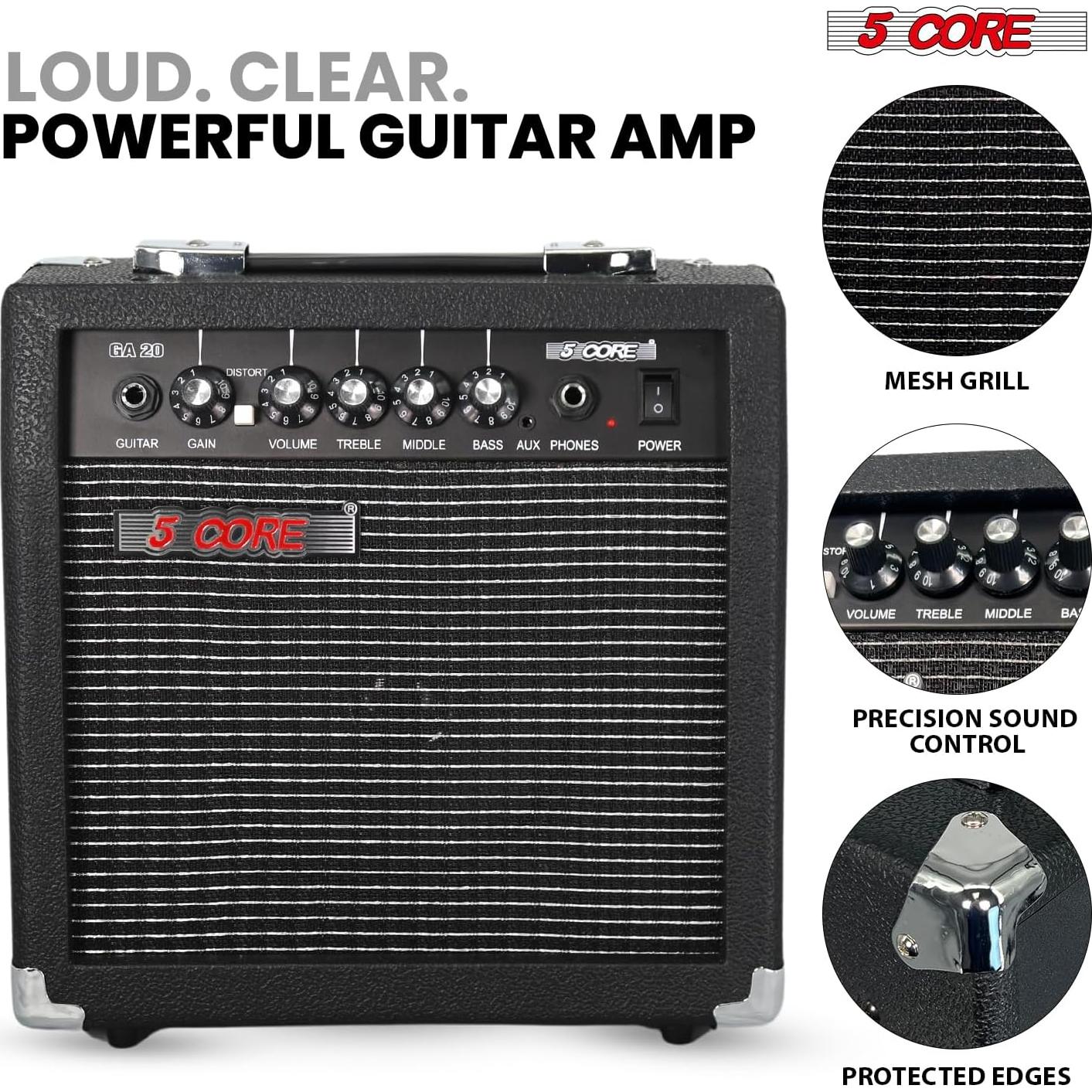 Amplificador de guitarra eléctrica 20W 5 Core con altavoz 6.5"