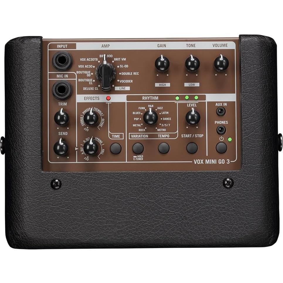 Amplificador de Guitarra VOX Mini Go 3 3W Portátil Marrón