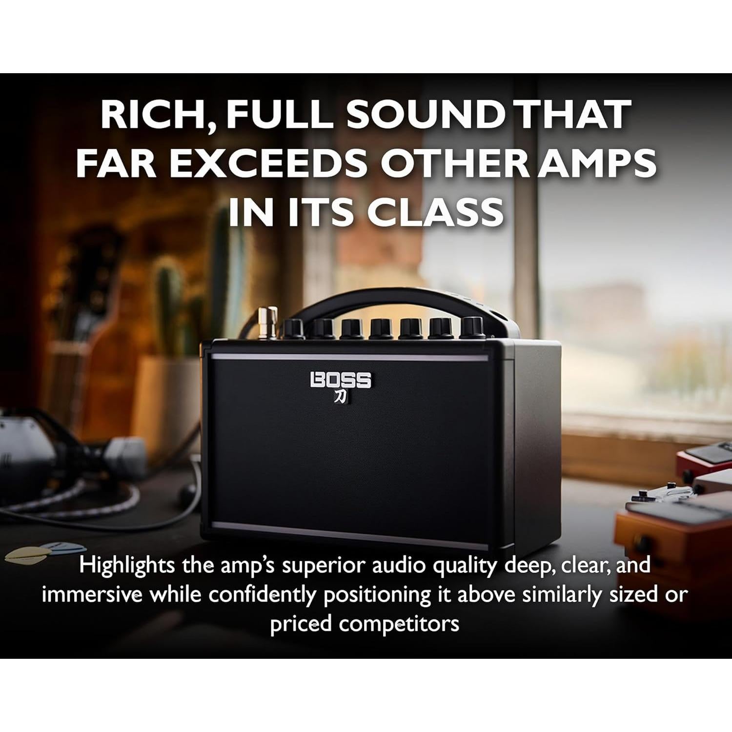 Amplificador de Guitarra Boss Katana Mini 7W con Accesorios