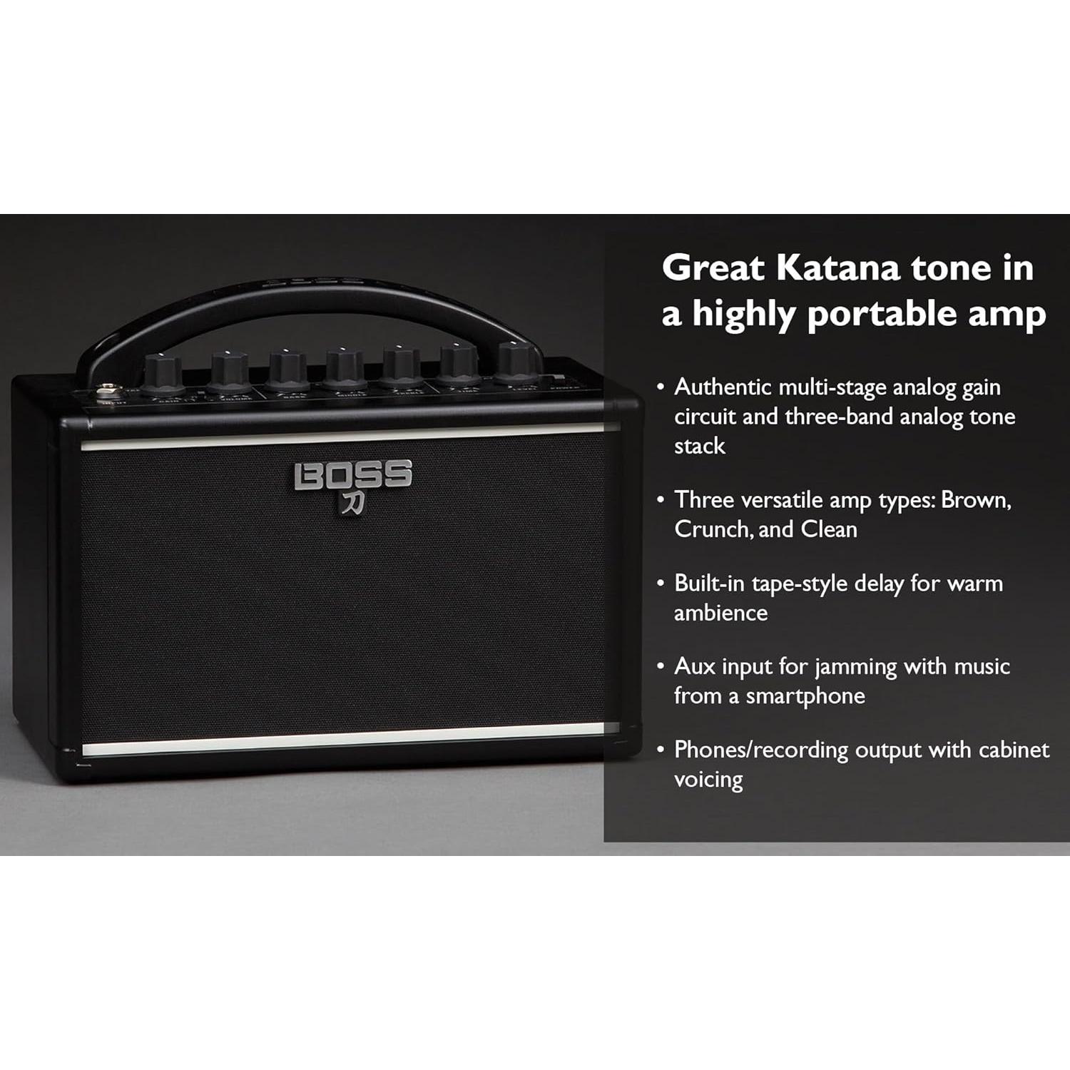 Amplificador de Guitarra Boss Katana Mini 7W con Accesorios