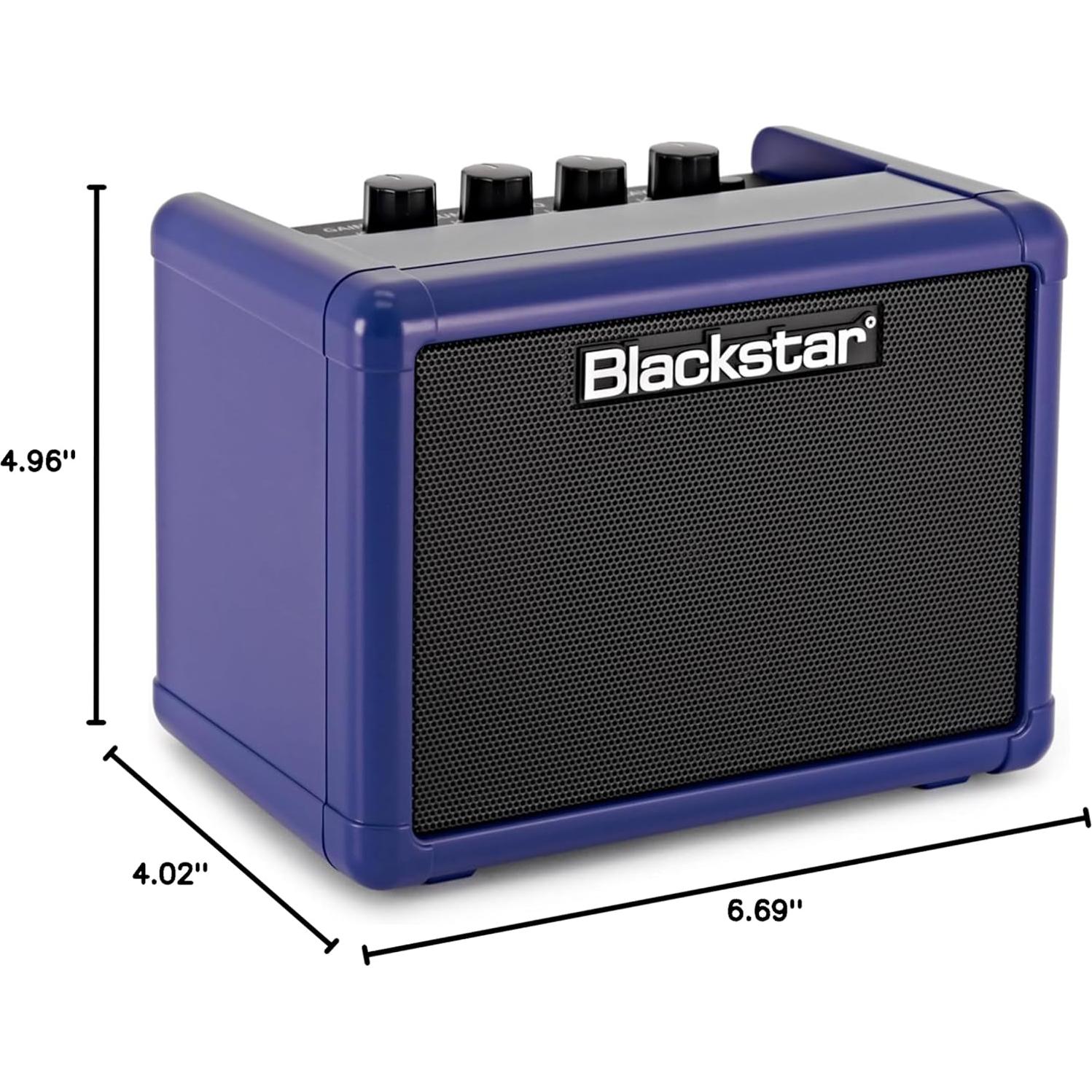 Amplificador Mini Blackstar Fly 3 Azul Real 3W con Accesorios