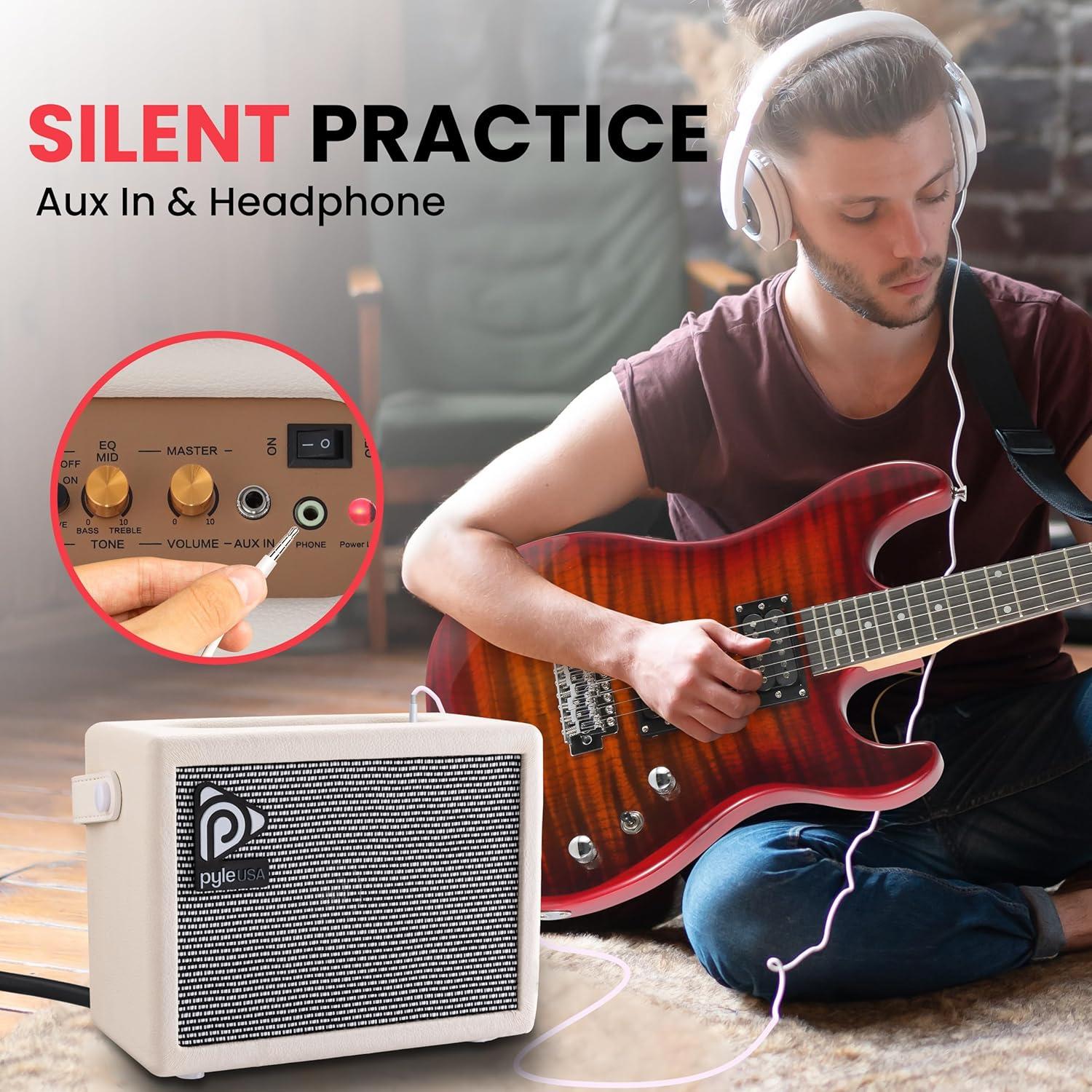 Amplificador de Guitarra Portátil Pyle PGTAMPL232 - 5'' (12.7 cm) HD