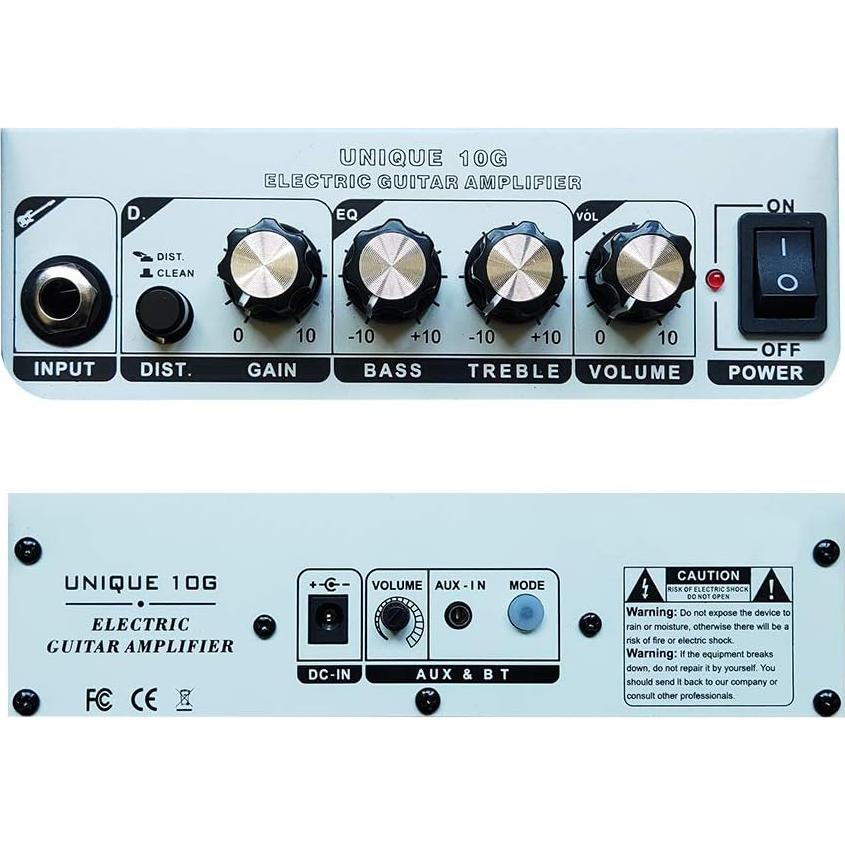 Amplificador de guitarra portátil OBB 10W Bluetooth naranja