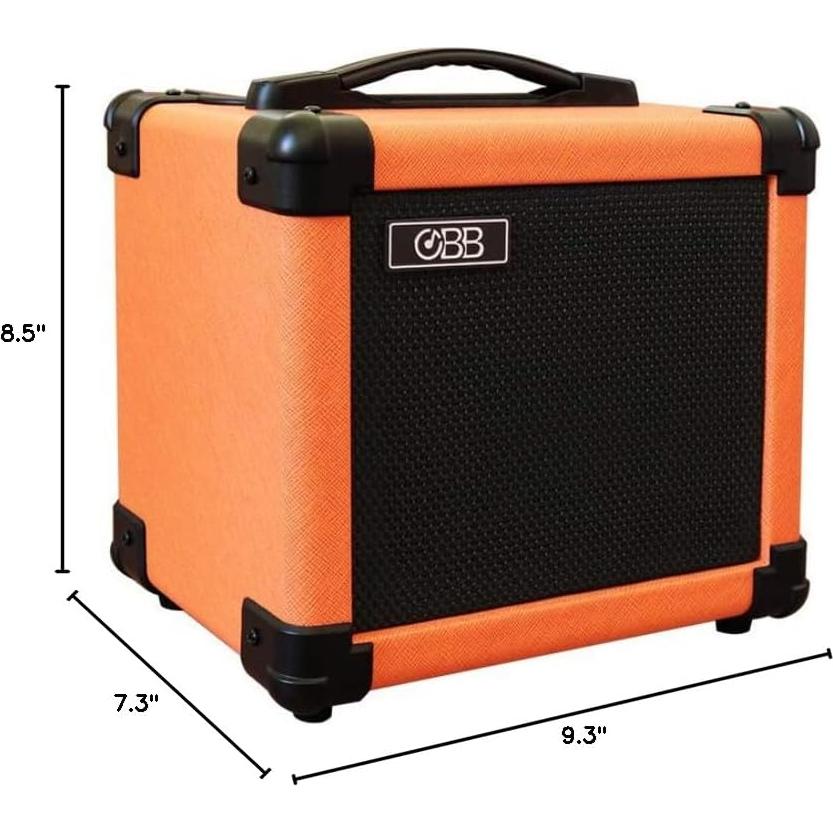 Amplificador de guitarra portátil OBB 10W Bluetooth naranja