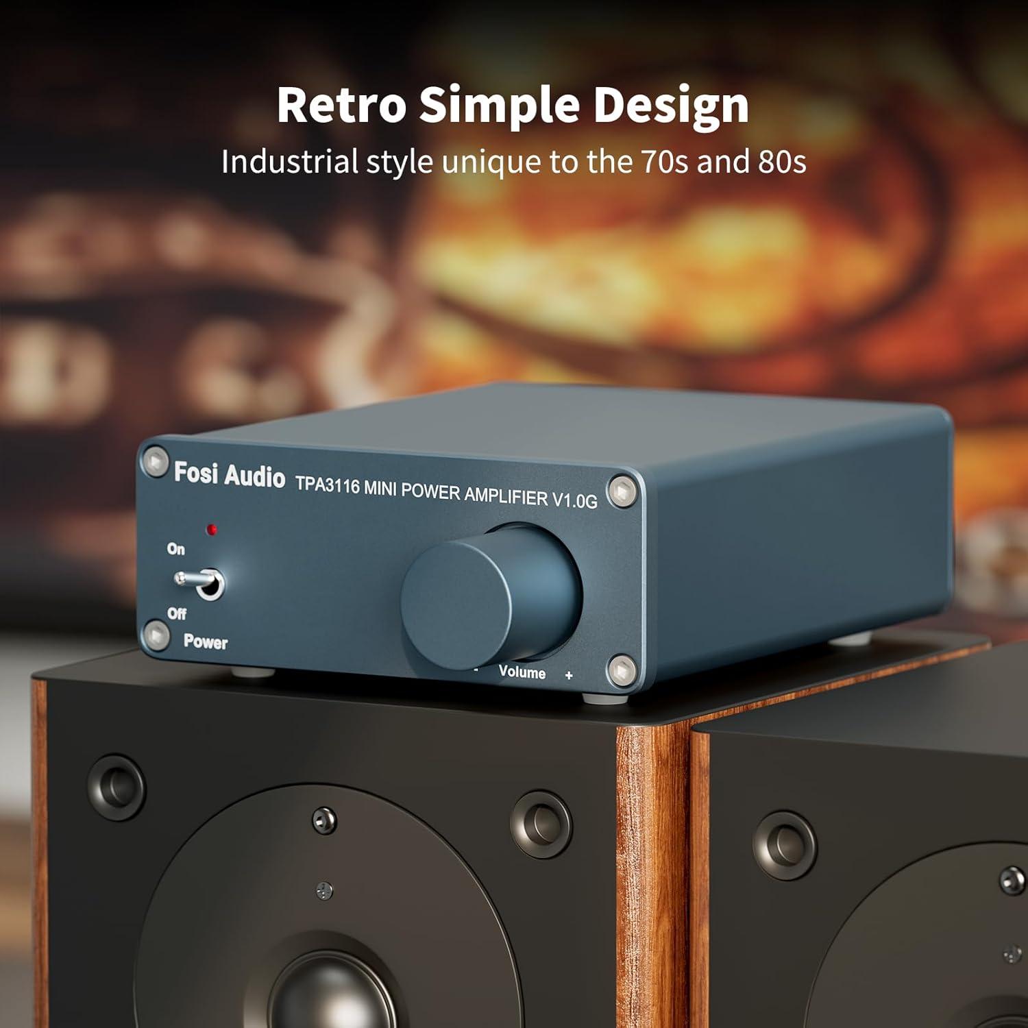 Amplificador Estéreo Mini Fosi Audio V1.0G 50W x 2 para Altavoces