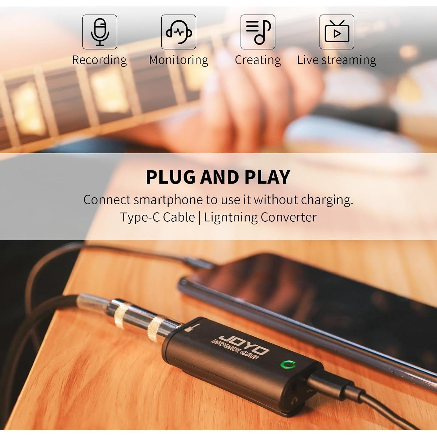 Interfaz de Audio Portátil JOYO MOMIX CAB para Guitarra