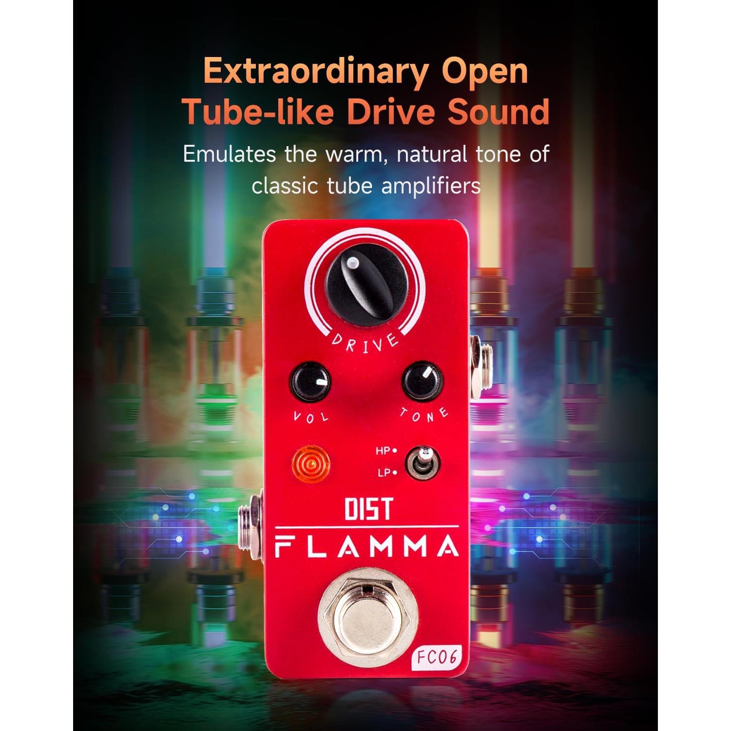 Pedal de Distorsión FLAMMA FC06 para Guitarra Eléctrica Mini