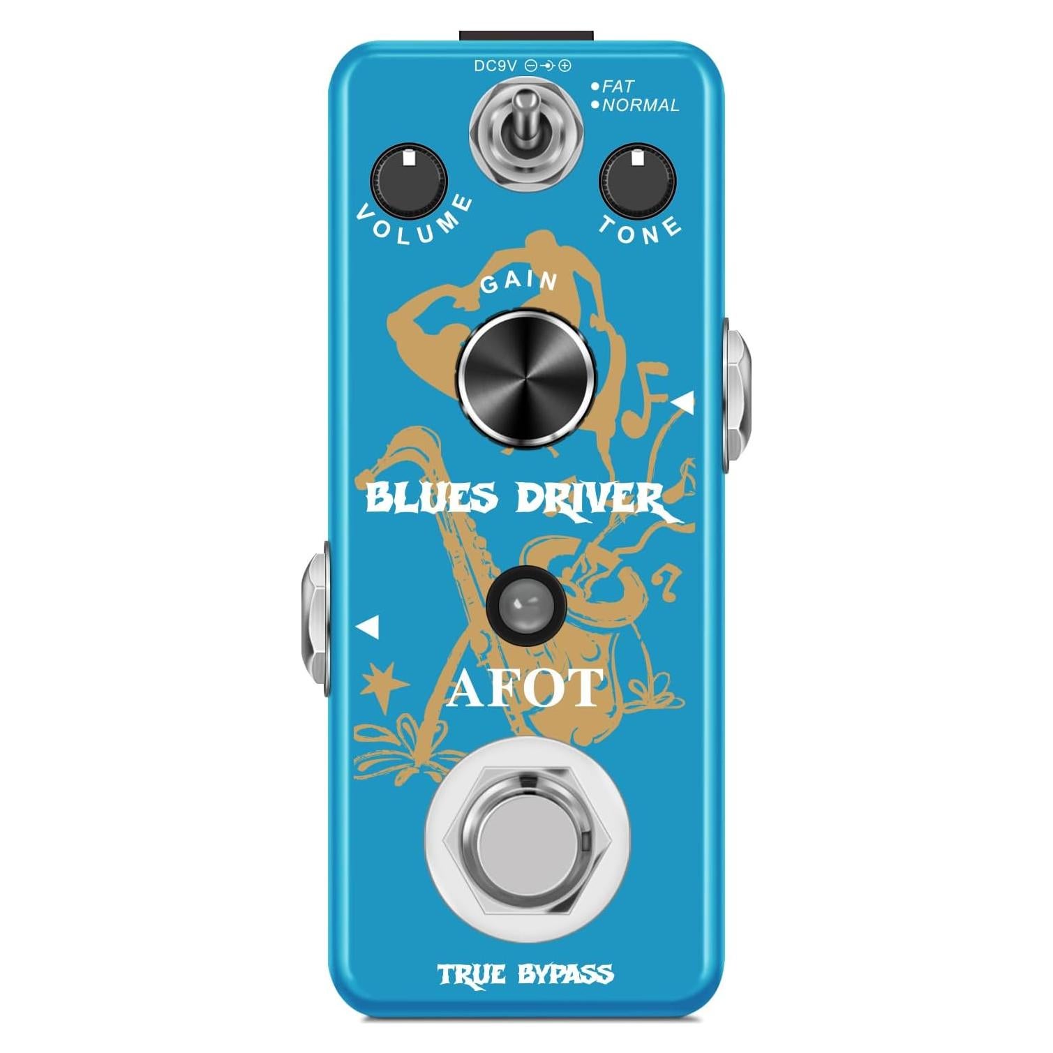 Pedal de Guitarra Overdrive AFOT Blues Driver Analógico 9V