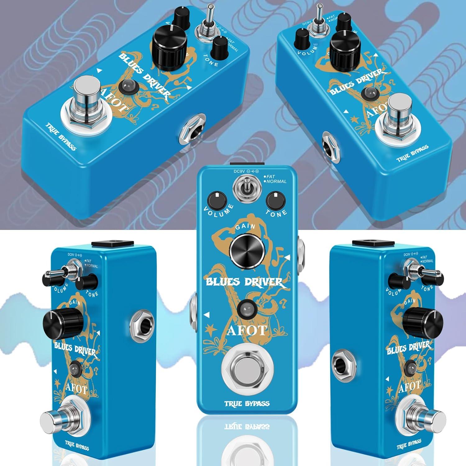 Pedal de Guitarra Overdrive AFOT Blues Driver Analógico 9V