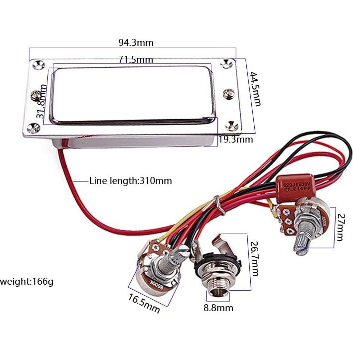 Kit de Arnés de Pastilla Pre-Cableado Alnicov para Guitarra Eléctrica
