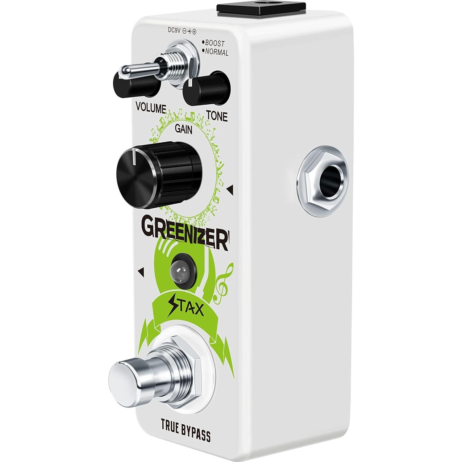 Pedal de Overdrive Analógico STAX Greenizer 9V Efecto Vintage