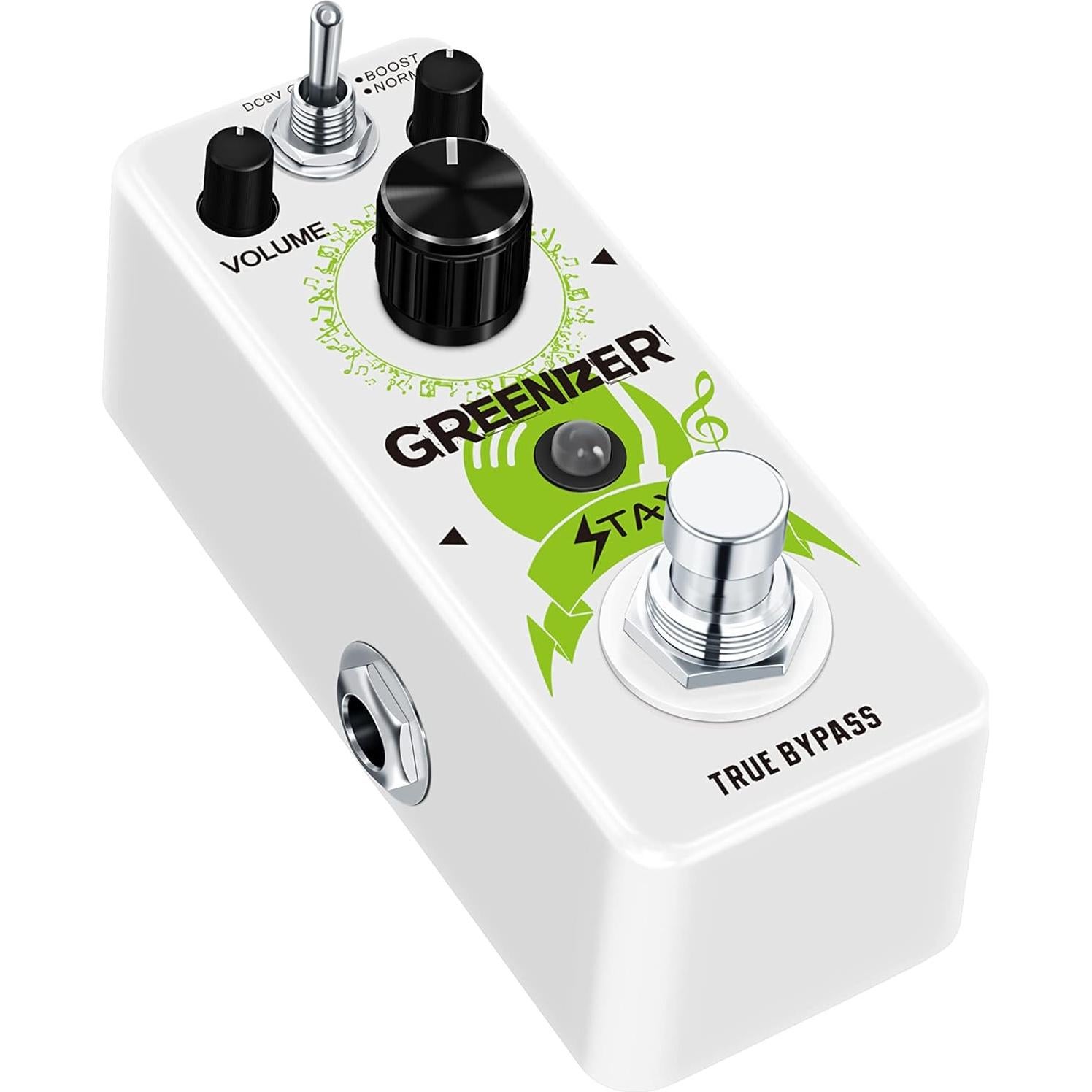 Pedal de Overdrive Analógico STAX Greenizer 9V Efecto Vintage