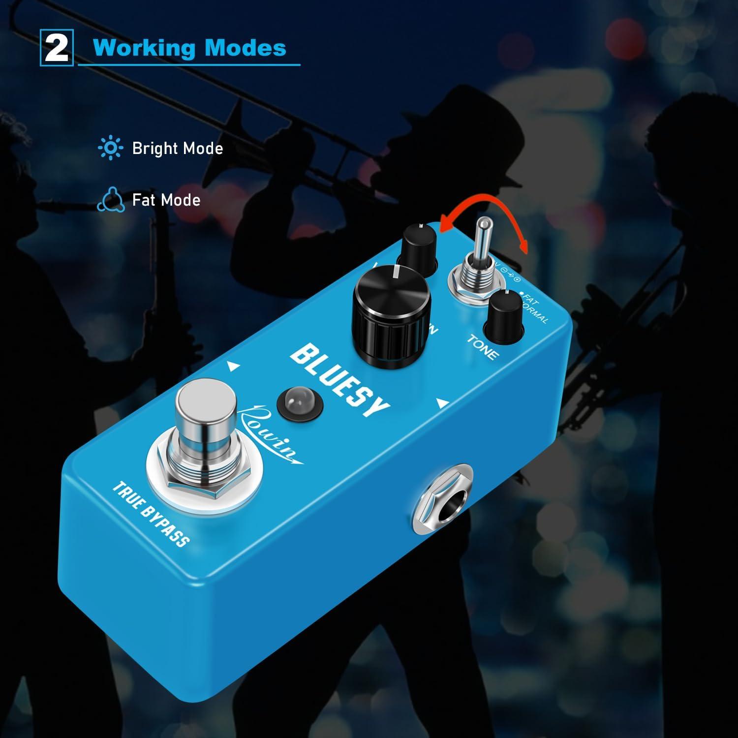 Pedal de Efecto de Guitarra Rowin Bluesy Vintage 9V