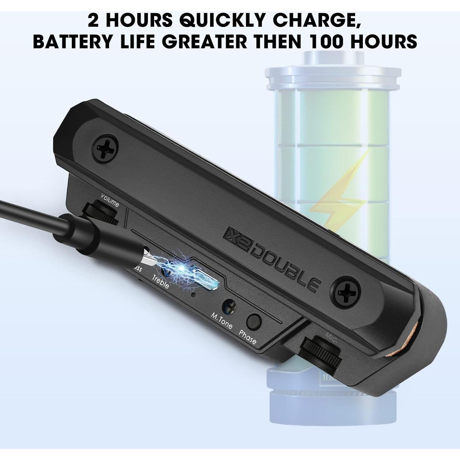 Pastilla de Guitarra Acústica Activa Recargable con Micrófono