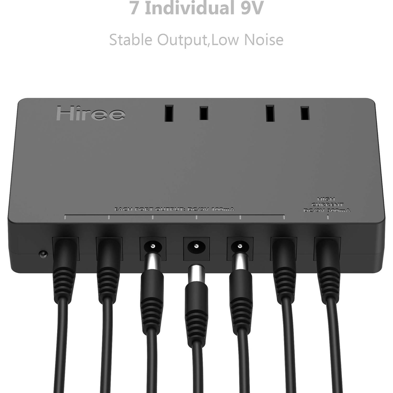 Fuente de Alimentación para Pedales de Guitarra Hiree 7 Salidas DC 9V