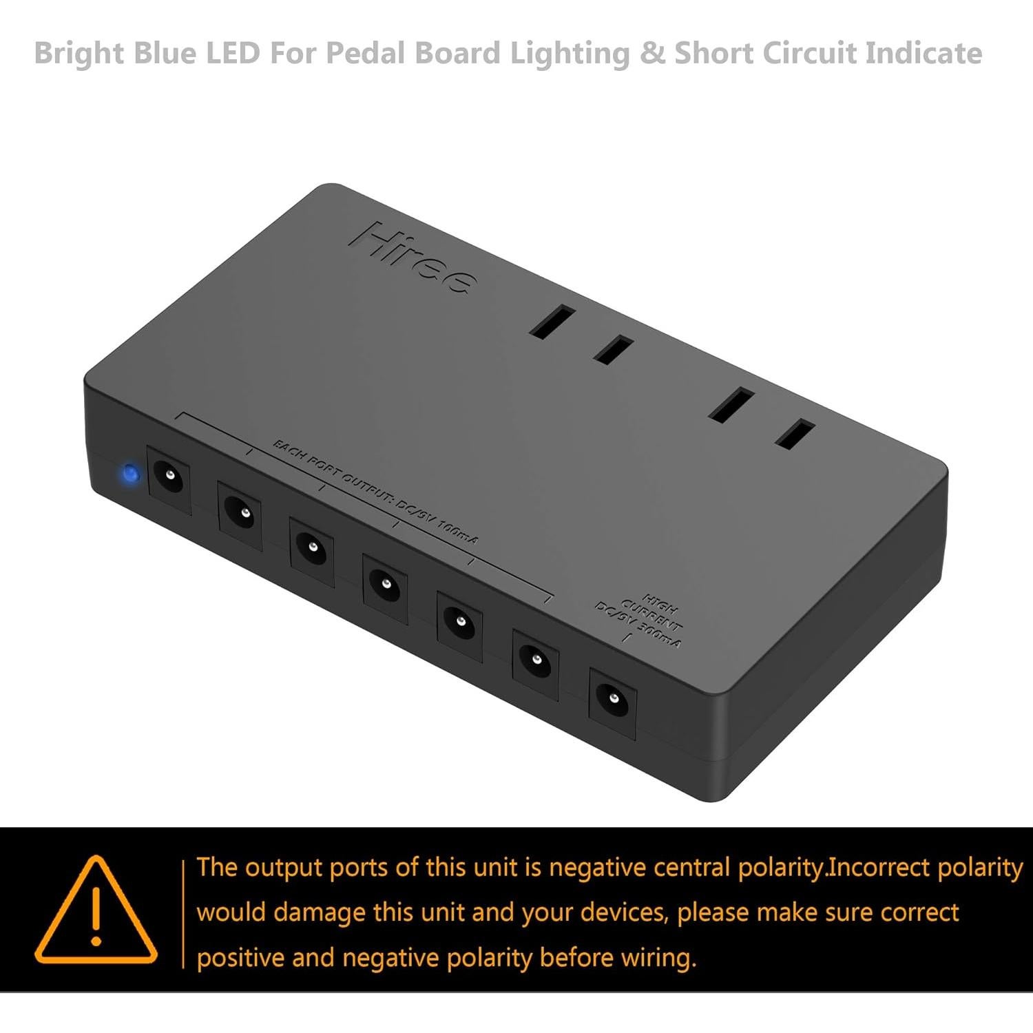 Fuente de Alimentación para Pedales de Guitarra Hiree 7 Salidas DC 9V