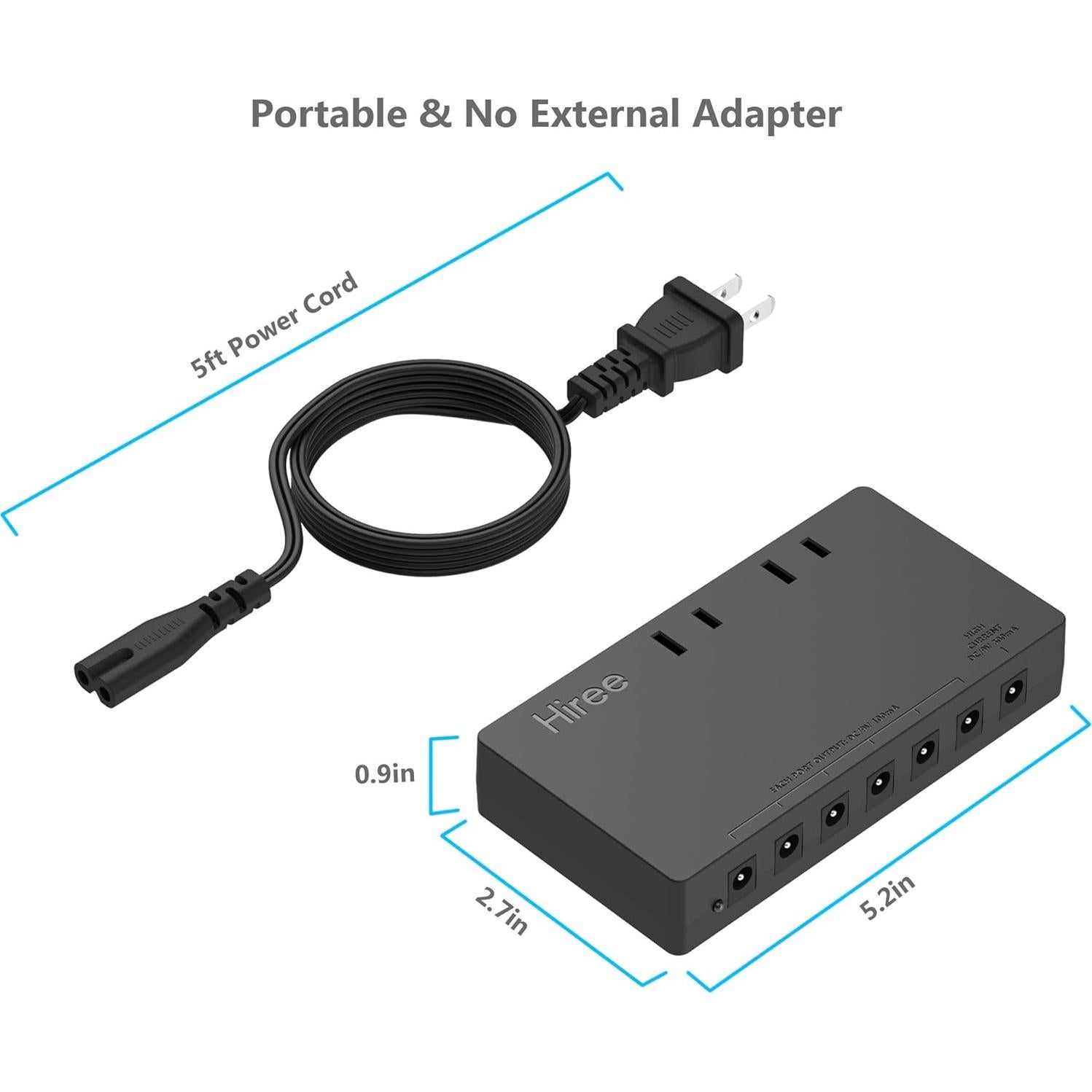 Fuente de Alimentación para Pedales de Guitarra Hiree 7 Salidas DC 9V
