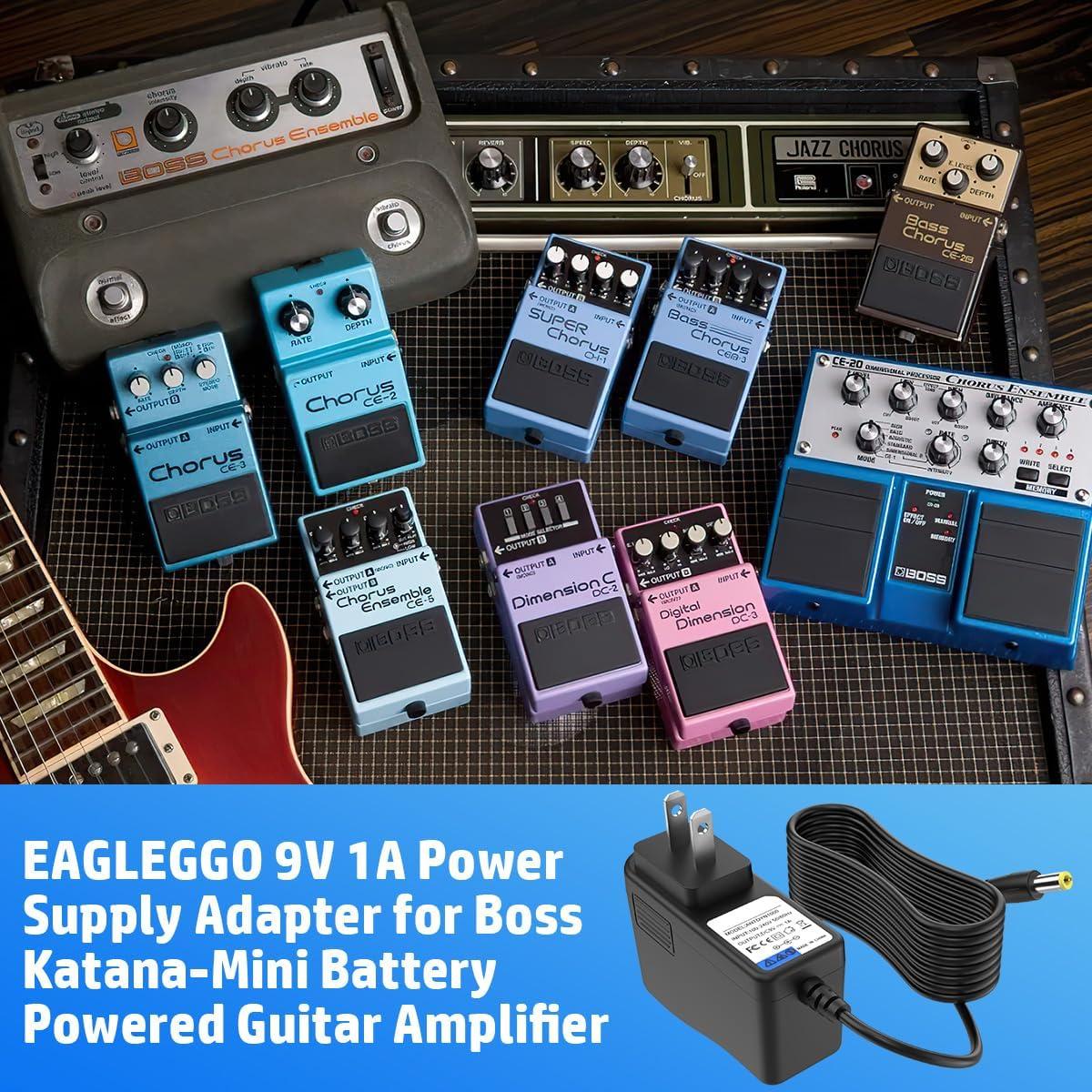 Adaptador de Corriente 9V 1A EAGLEGGO para Amplificador Boss Katana-Mini