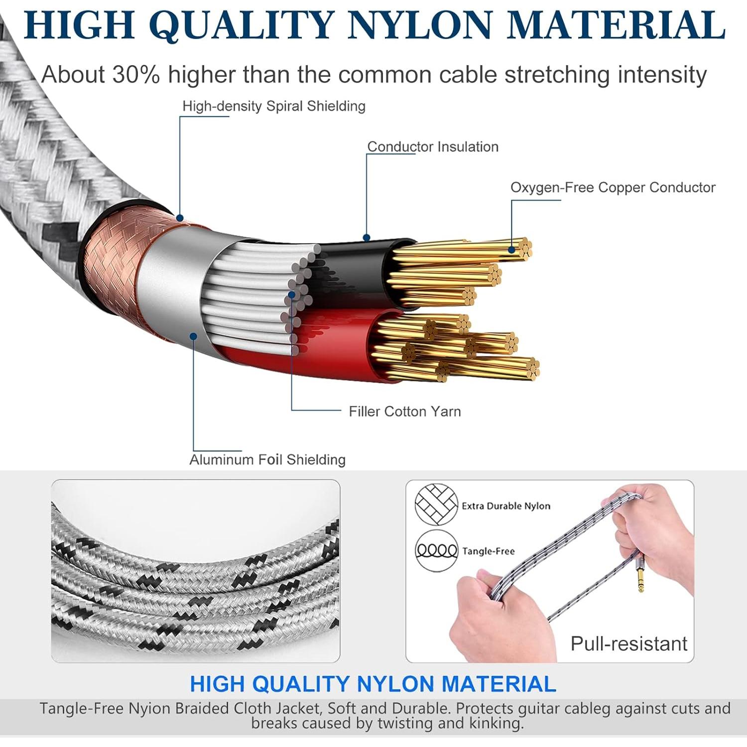 Cable XLR Femenino a TRS 1/4" (6.35mm) 2 Metros JOLGOO